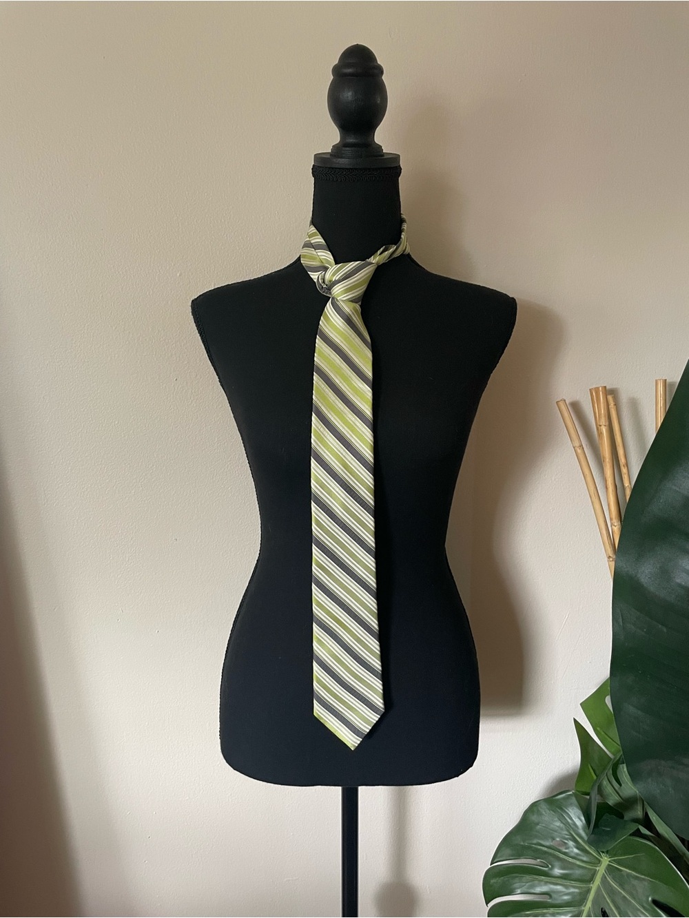 Apt. 9 Green and Grey Striped Men's Tie